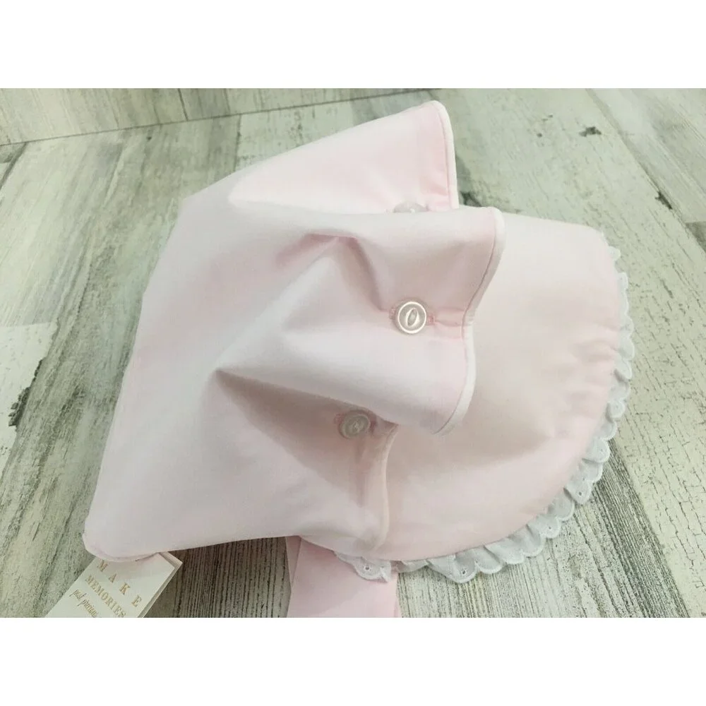 The Beaufort Bonnet Company XL 3T 4T Bellefaire Bonnet Pink Eyelet Lace Girls - Picture 11 of 14